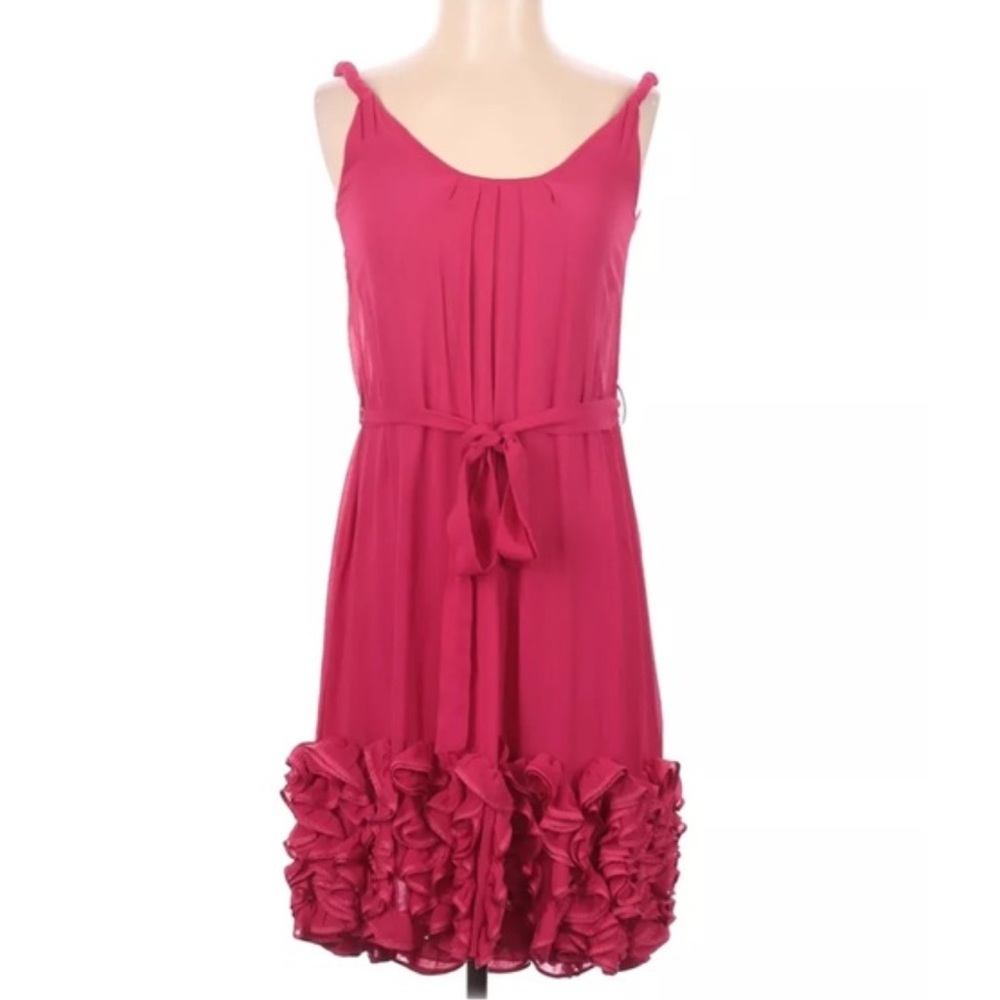 Anthropologie Yoana Baraschi Cocktail Dress Pink Size 2 Hot Pink